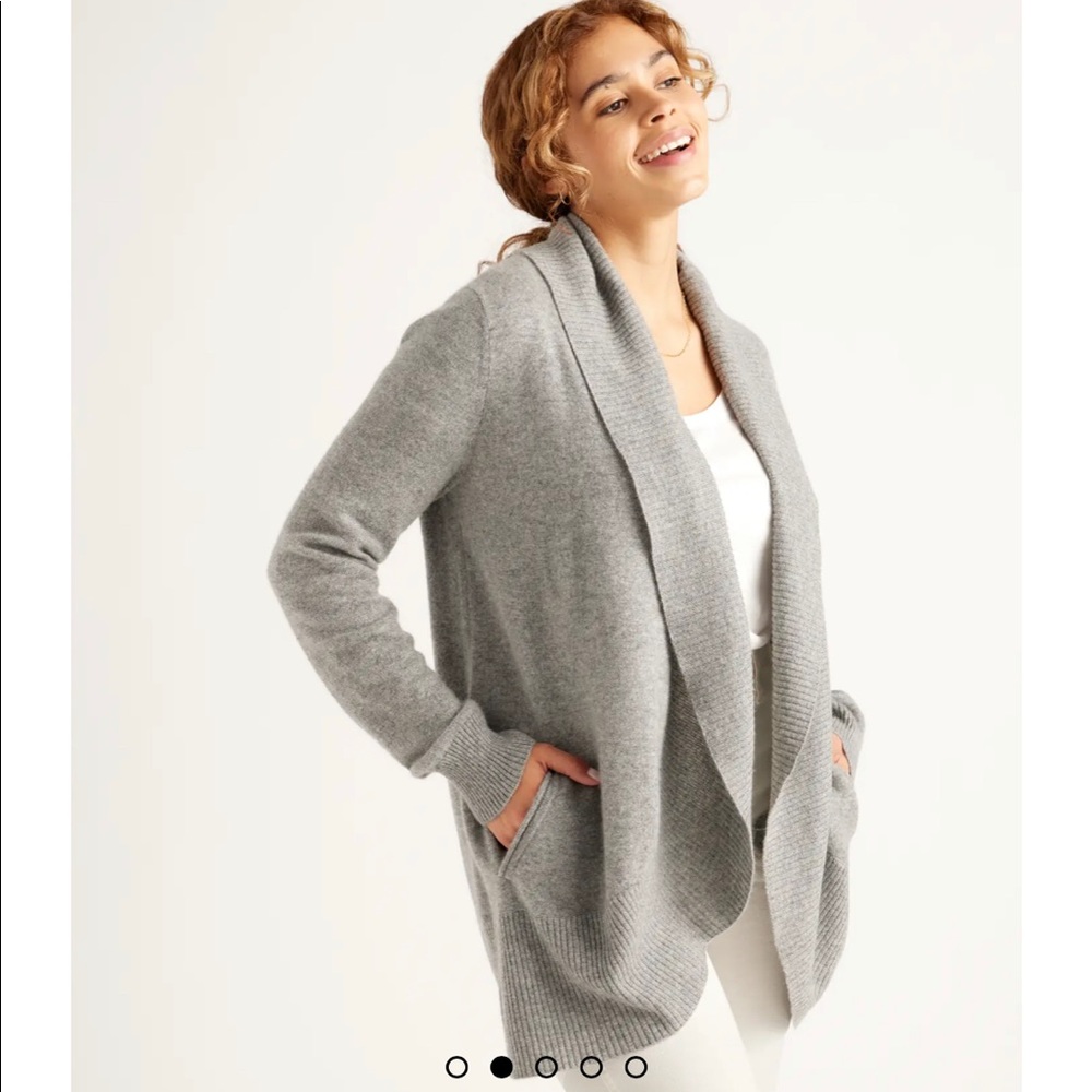 Mongolian Cashmere Open Cardigan Sweater